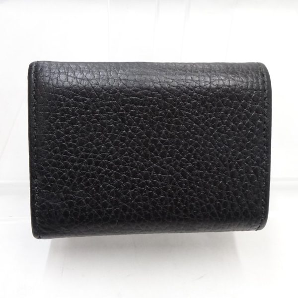 2 Gucci Compact Wallet Trifold Petit Marmont Leather Black