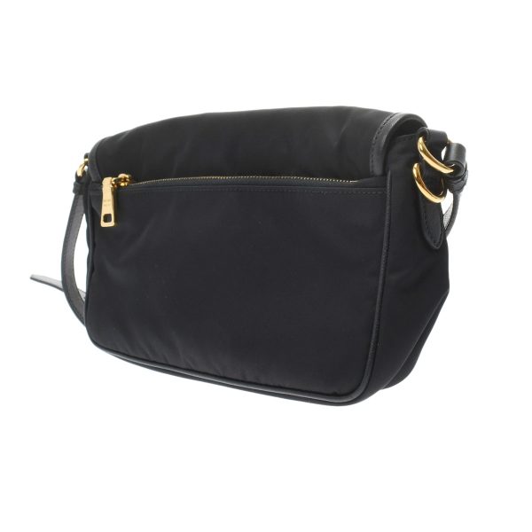 2 Prada Shoulder Pouch Gold Hardware Nylon Pouch Black