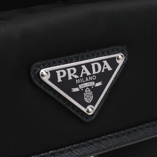 2 Prada Diagonal Shoulder Bag Triangle Logo Nero Black