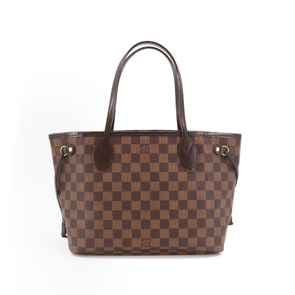 2 Louis Vuitton Damier Neverfull PM Tote Bag Ebene Brown