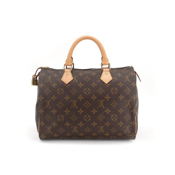 2 Louis Vuitton Monogram Speedy 30 HandBag Brown Gold Hardware