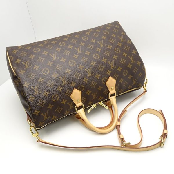 2 Louis Vuitton Monogram Speedy Bandouliere 40 Brown Boston Bag