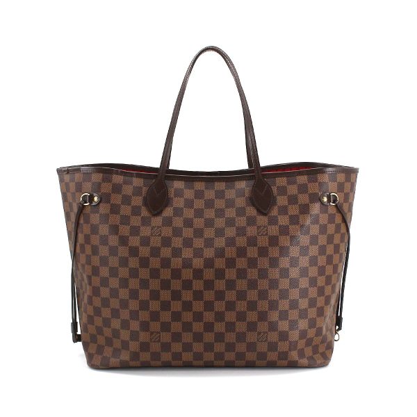 2 Louis Vuitton Damier Neverfull GM Tote Bag Ebene Series Gold Metal Fittings