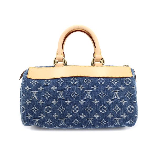 2 Louis Vuitton Monogram Denim Neo Speedy Hand Bag Canvas Leather Blue