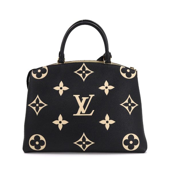 2 Louis Vuitton Bicolor Monogram Emplant Grand Palais MM Hand Shoulder Bag Black