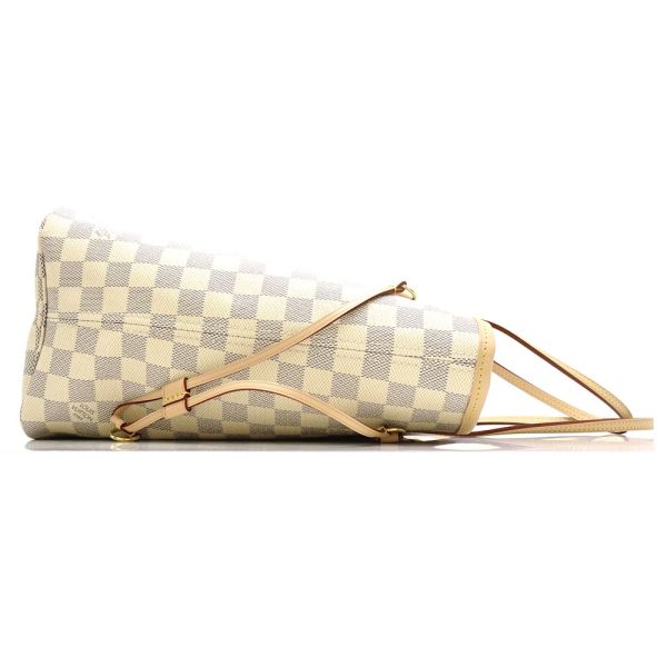 2 Louis Vuitton Damier Azur Neverfull MM Rose Ballerine Tote Bag