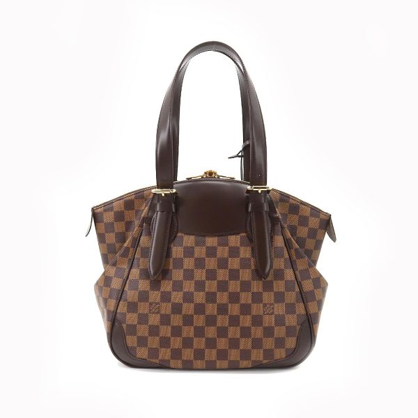 2 Louis Vuitton Damier Verona MM Shoulder Bag Ebene Gold Hardware