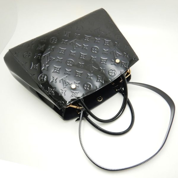 2 Louis Vuitton Vernis Montaigne MM Noir Black 2WAY Bag