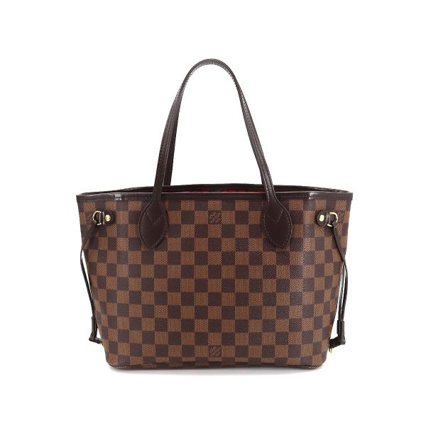 2 Louis Vuitton Damier Neverfull PM Tote Bag Brown Gold Hardware