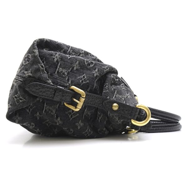 2 Louis Vuitton Monogram Denim Neo Cabby MM Noir Shoulder Bag Black