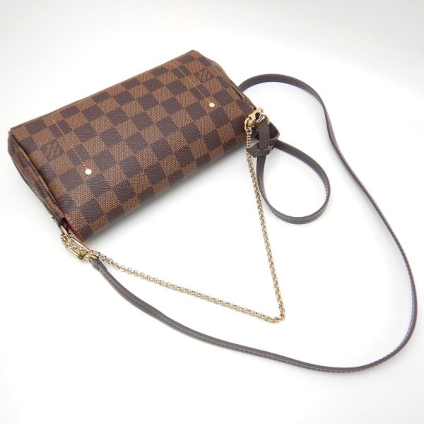 2 Louis Vuitton Damier Favorite PM Ebene 2WAY Bag Diagonal Brown