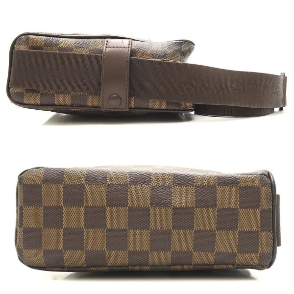 2 Louis Vuitton Damier Olaf PM Ebene shoulder brown