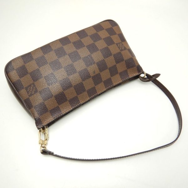 2 Louis Vuitton Damier Navona Ebene Handbag Brown Accessory Pouch