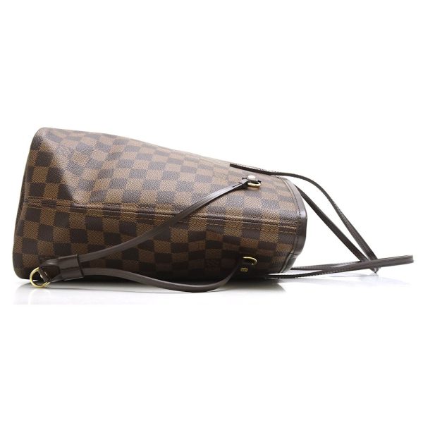 2 Louis Vuitton Damier Neverfull MM Ebene Tote Bag Brown