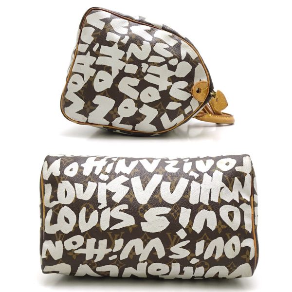 2 Louis Vuitton Monogram Graffiti Speedy 30 Argent Shoulder Bag