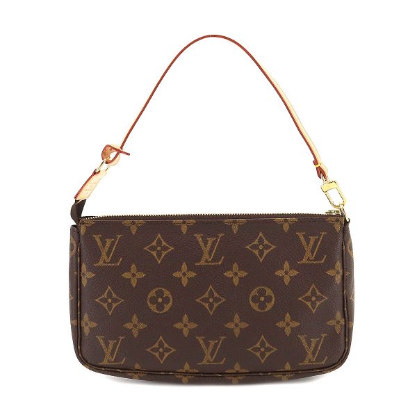 2 Louis Vuitton Monogram Pochette Accessoires Brown Gold Metal Fittings