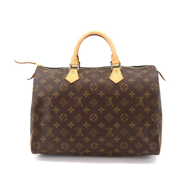 2 Louis Vuitton Monogram Speedy 35 Hand Bag Brown Gold Hardware