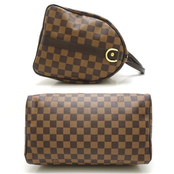 2 Louis Vuitton Damier Speedy Bandouliere 30 Ebene Boston Bag Brown