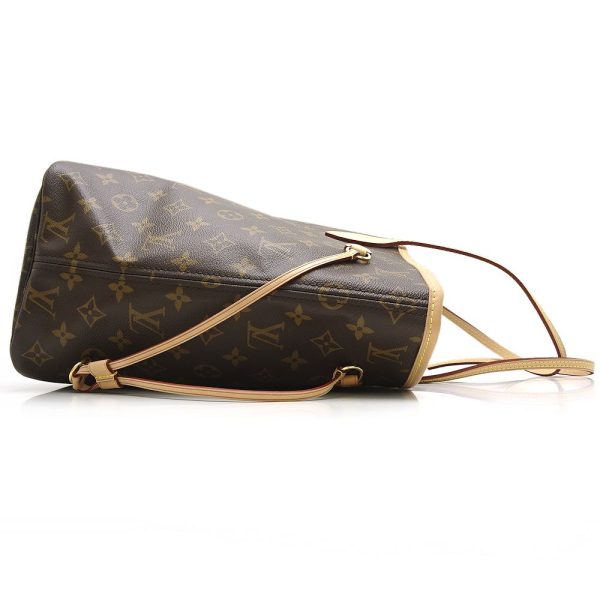 2 Louis Vuitton Monogram Neverfull MM Brown Beige Tote Bag