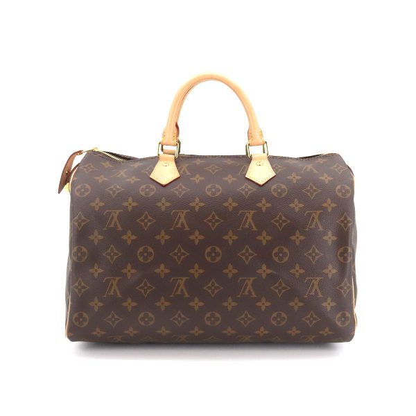 2 Louis Vuitton Monogram Speedy 35 Hand Bag Brown