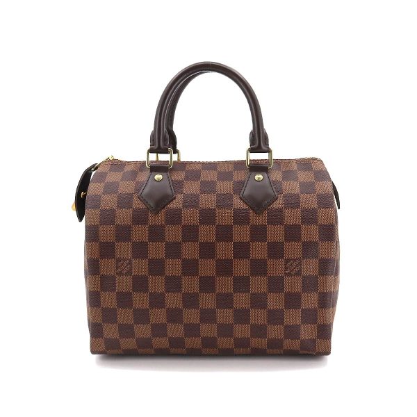 2 Louis Vuitton Damier Speedy 25 Hand Bag Ebene Brown Gold Hardware