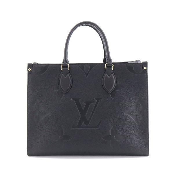 2 Louis Vuitton Monogram Emplant Onthego MM 2 Way Tote Shoulder Bag Noir