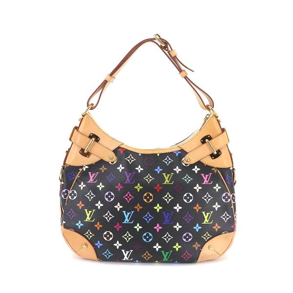 2 Louis Vuitton Monogram Multicolor Greta Noir Gold Hardware Black