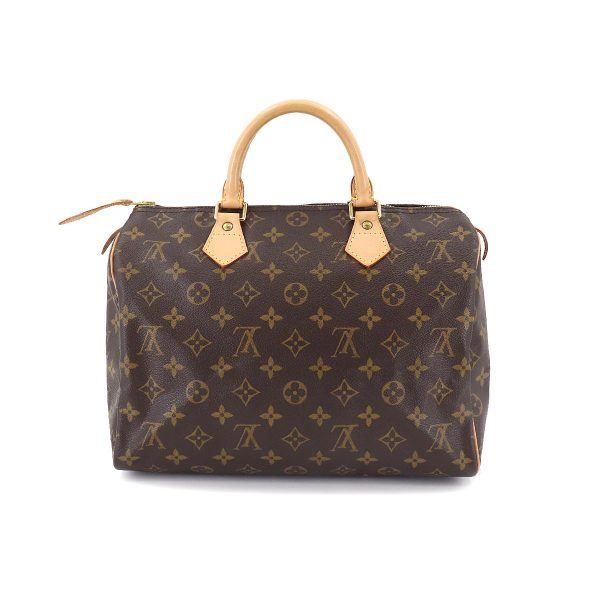 2 Louis Vuitton Monogram Speedy 30 HandBag Brown Gold Hardware