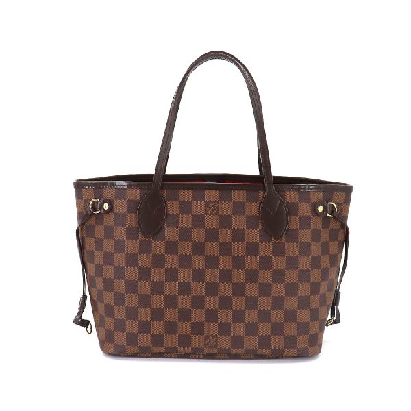 2 Louis Vuitton Damier Neverfull PM Tote Bag Ebene Brown