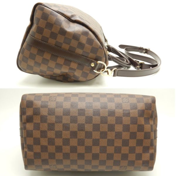 2 Louis Vuitton Damier Speedy Bandouliere 30 Ebene Boston Bag Brown