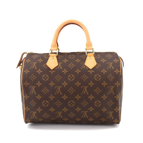 2 Louis Vuitton Monogram Speedy 30 Hand Bag Brown Gold Hardware