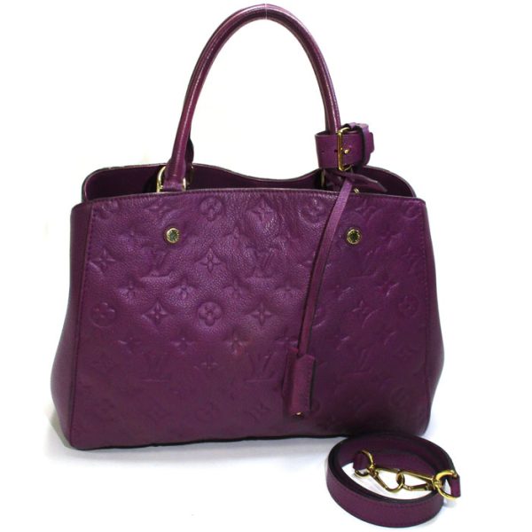 2000773257100355 1 Louis Vuitton Montaigne MM Monogram Emplant Amethyst Shoulder Bag