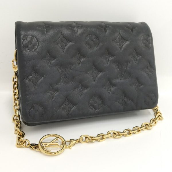 2000773258800569 1 Louis Vuitton Pochette Coussin Chain Embossed Lamb Leather Shoulder Bag