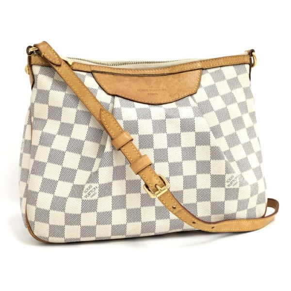 2000773259700442 1 Louis Vuitton Damier Azur Siracusa PM Shoulder Bag White