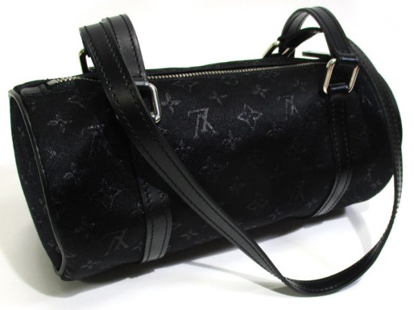 2000803252800137 2 Louis Vuitton Papillon Monogram Satin Handbag Black