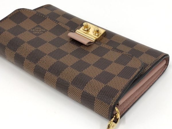 2001017258500361 4 Louis Vuitton Portefeuille Croisette Chain Wallet Damier Ebene