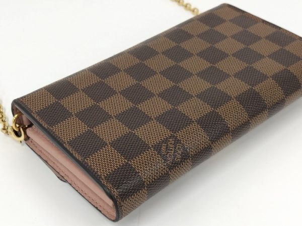 2001017258500361 5 Louis Vuitton Portefeuille Croisette Chain Wallet Damier Ebene