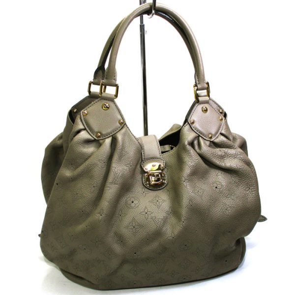 2001198251500652 1 Louis Vuitton L Mahina Leather Taupe Shoulder Bag