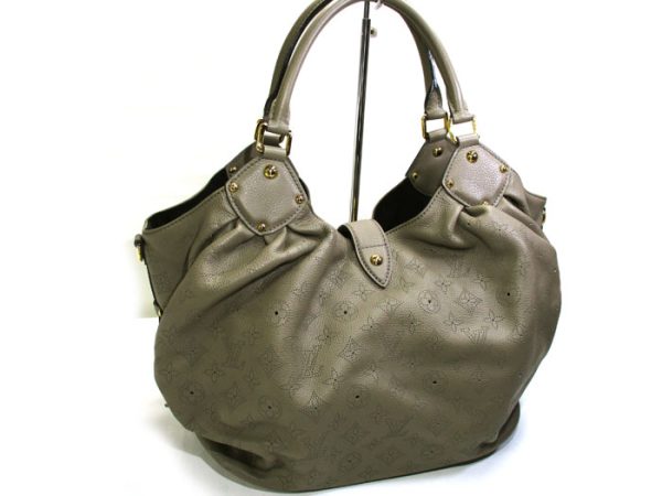 2001198251500652 2 Louis Vuitton L Mahina Leather Taupe Shoulder Bag