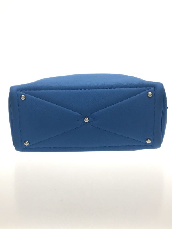 2300036293116 05 Hermes Calf Leather Garden Party Shoulder bag Blue