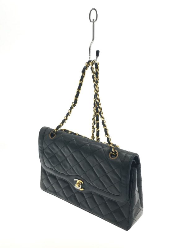 2319042650530 02 Chanel Lamb Leather Chain Shoulder Bag Black