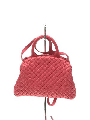 2320281567176 01 Bottega Veneta Cranberry Leather Handle Shoulder Bag