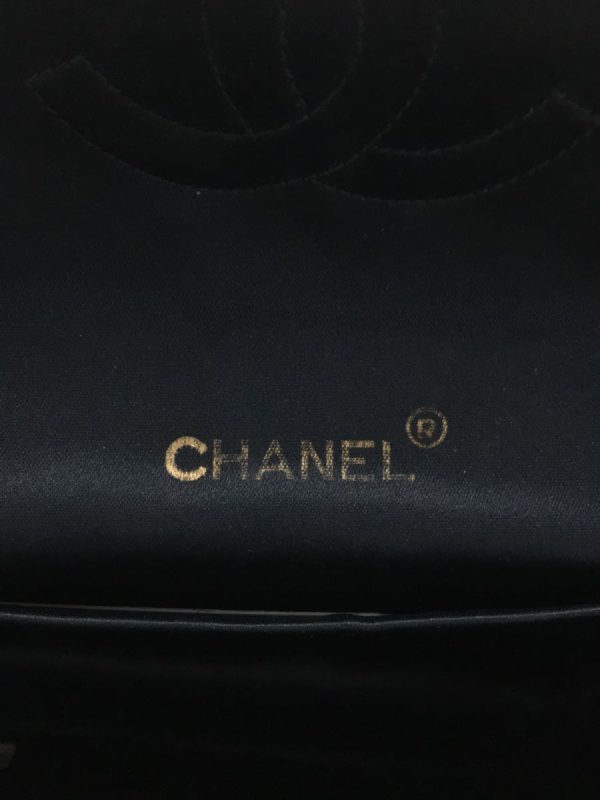 2324250597737 03 Chanel Plain Silk Chain Shoulder Bag Black