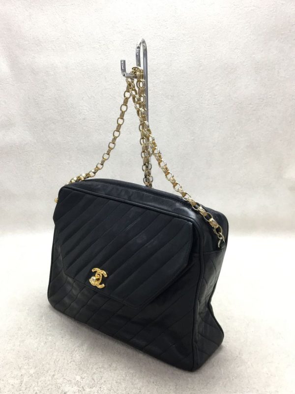 2326752595228 02 Chanel Leather Coco Mark Tassel Chain Shoulder Bag