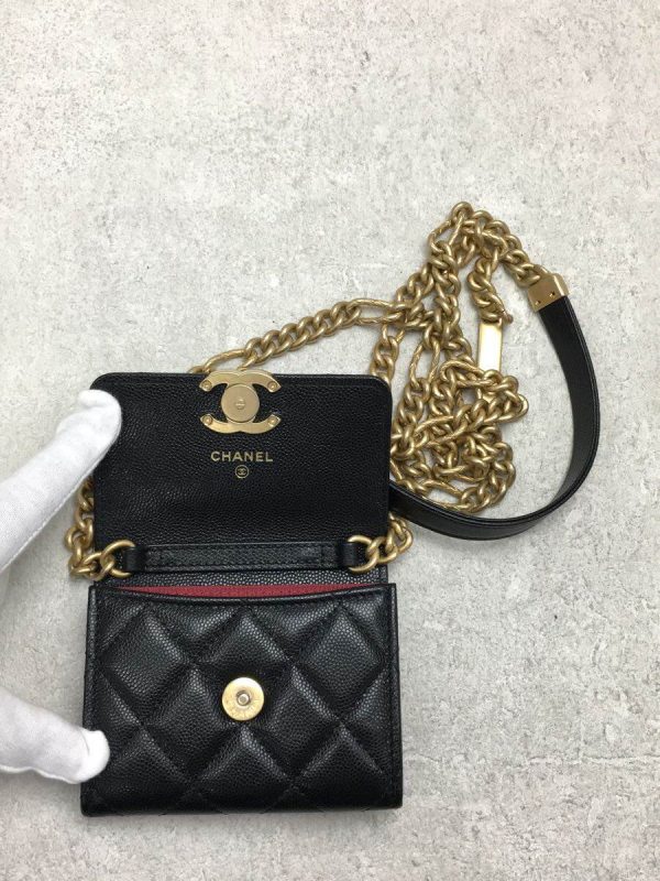 2327160969274 04 Chanel Lambskin Leather Chain Wallet