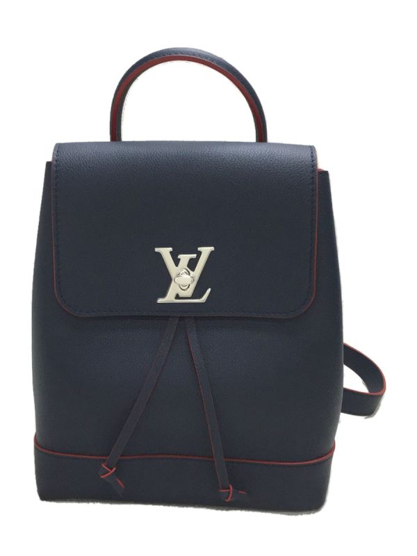 2333730618435 01 Louis Vuitton Leather LockMe Backpack Noir Black