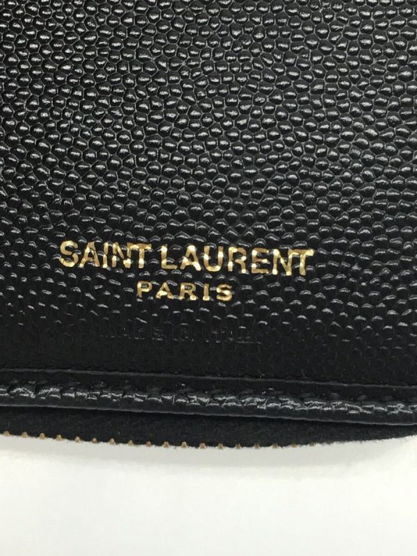 2335611534407 03 Saint Laurent Leather Corner Threaded Wallet