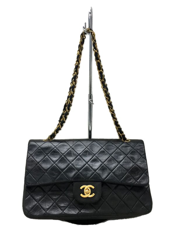 2336100279458 01 Chanel Matelasse Lambskin Sheepskin Chain Shoulder Bag Black