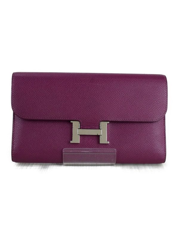 2336470196690 01 Hermes Purple Constance Leather Long Wallet