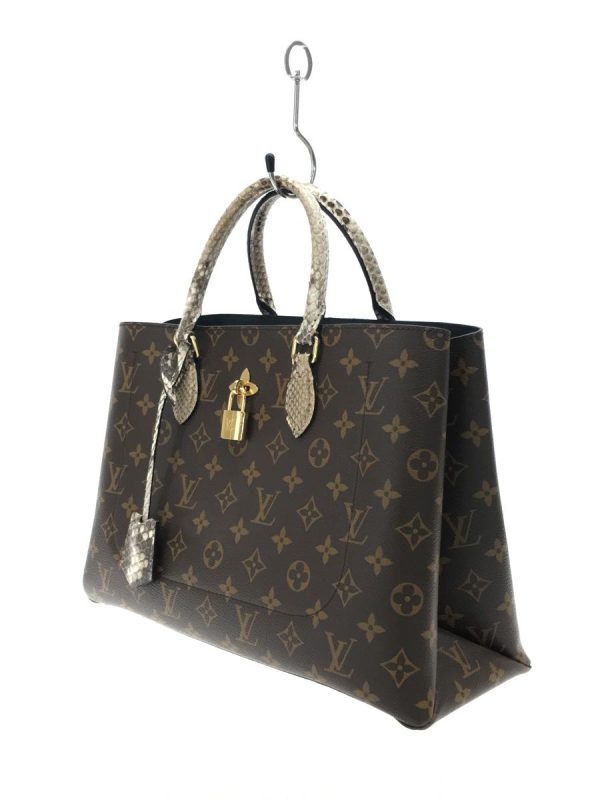 2337260922215 02 Louis Vuitton Monogram Flower Tote Python Leather Tote Bag